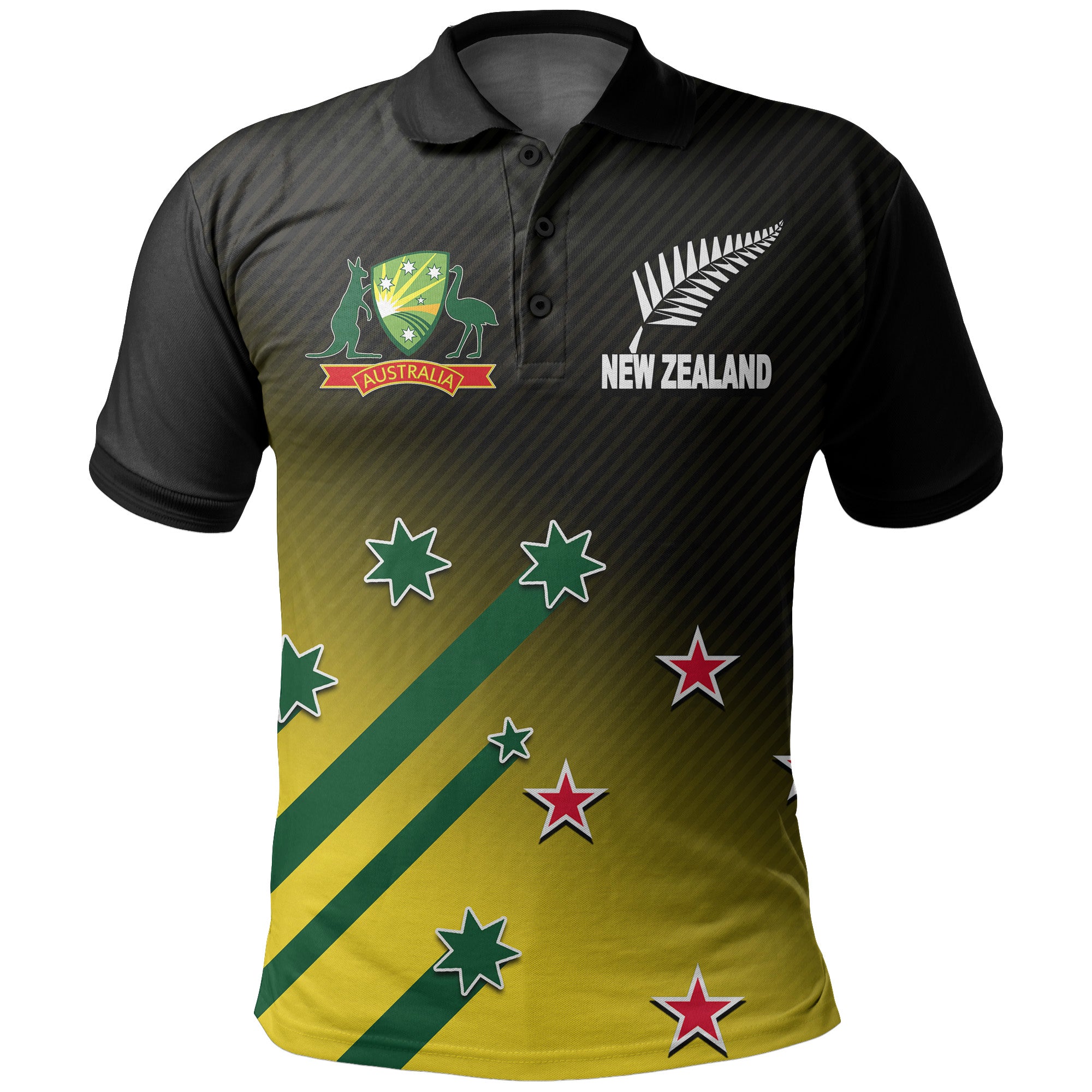 (Custom Personalised And Number) Cricket Men's T20 World Cup Australia Mix New Zealand Polo Shirt - Vibe Hoodie Shop