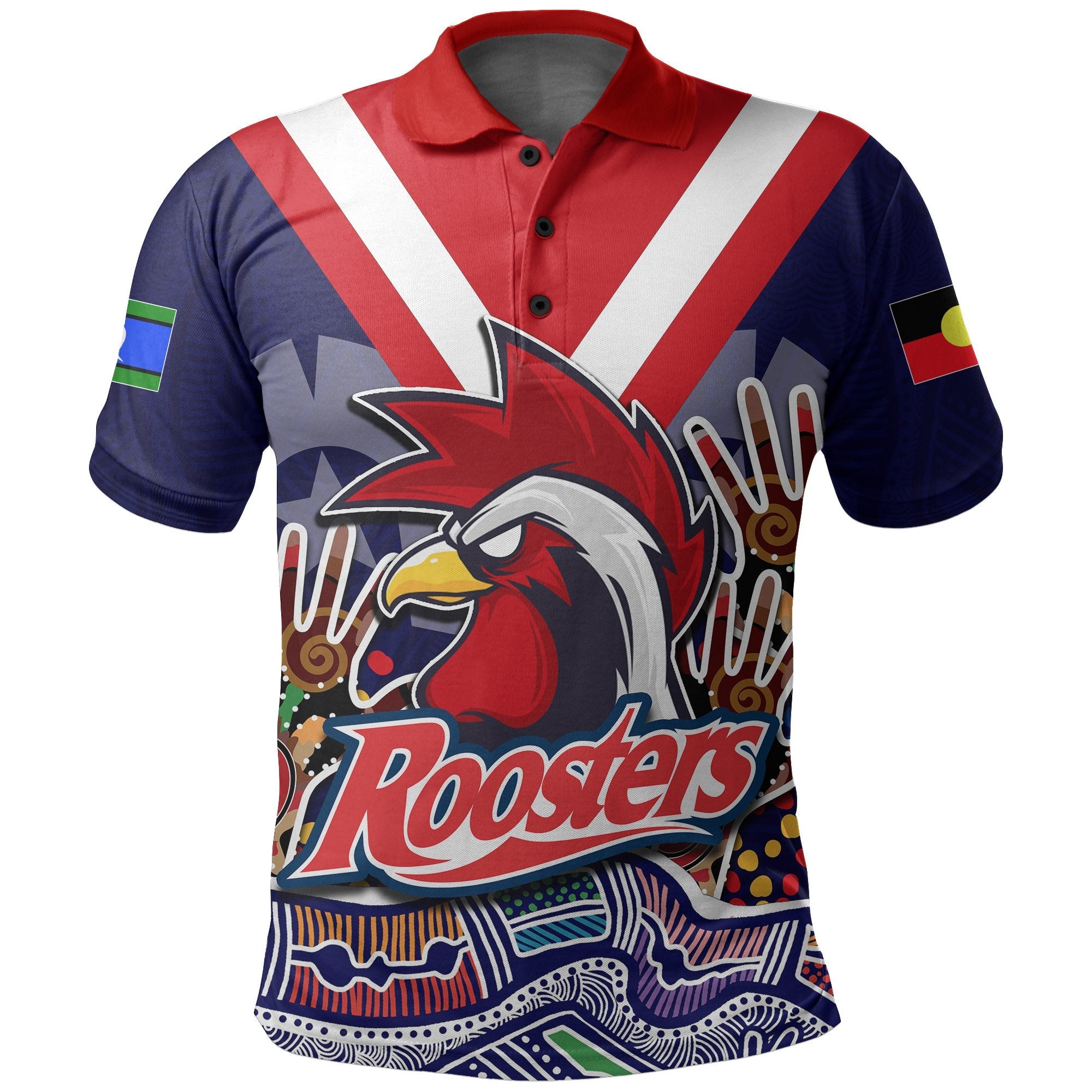 NAIDOC Roosters Polo Shirt Torres Strait Islanders - Vibe Hoodie Shop