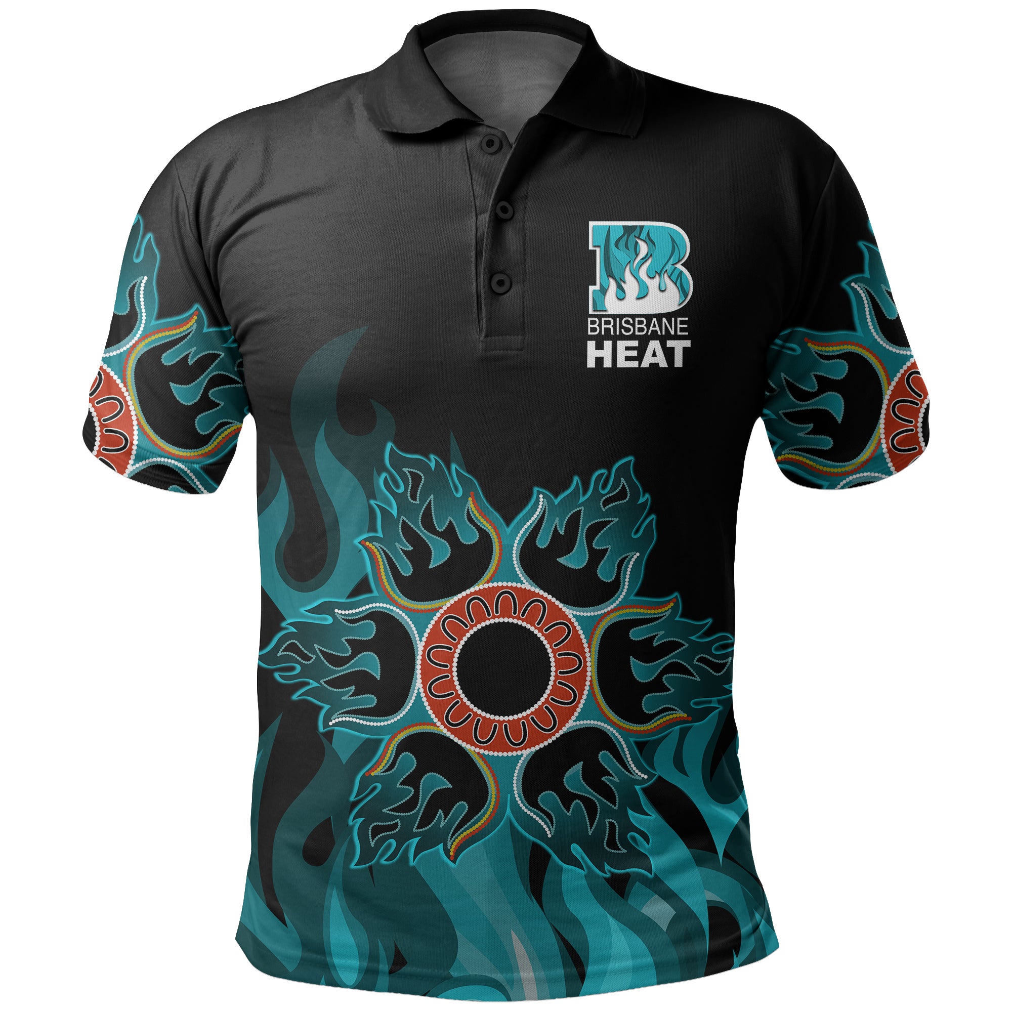 (Custom Personalised And Number) Brisbane Heat Polo Shirt Cricket Simple Style - Vibe Hoodie Shop