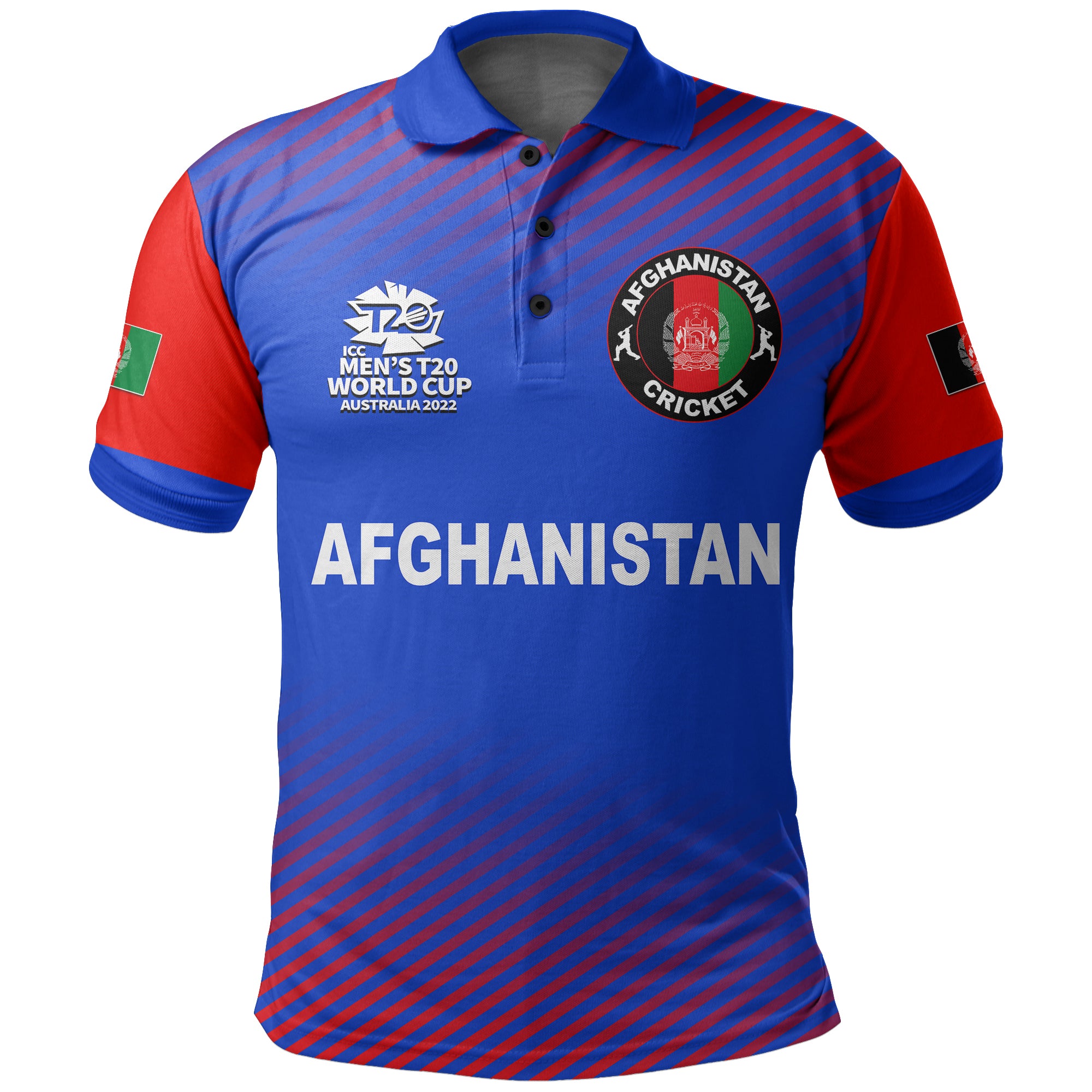 (Custom Personalised And Number) Afghanistan Cricket Men's T20 World Cup Polo Shirt - Vibe Hoodie Shop