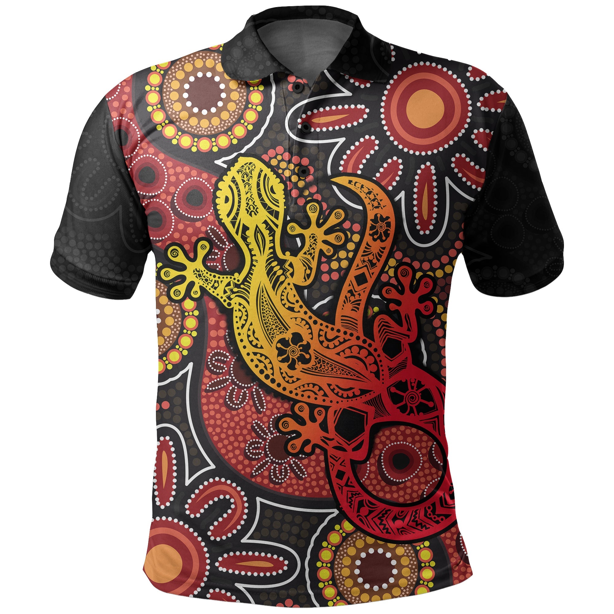 (Custom Personalised) Aboriginal Lizard Polo Shirt - Vibe Hoodie Shop