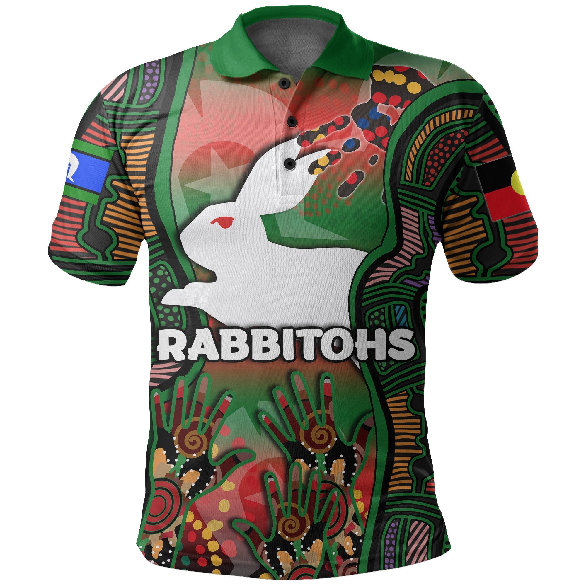 NAIDOC Rabbitohs Polo Shirt Torres Strait Islanders - Vibe Hoodie Shop