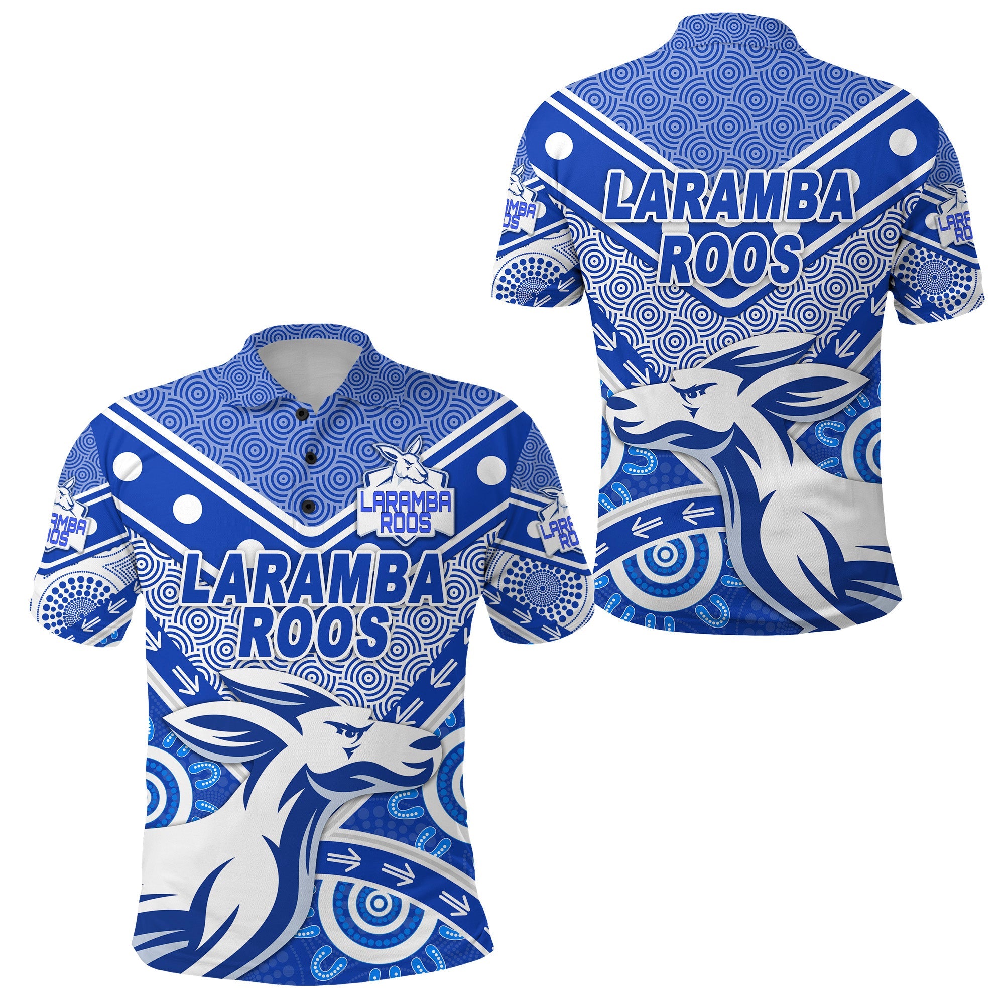 Laramba Roos Football Club Polo Shirt Kangaroos Indigenous Style - Vibe Hoodie Shop