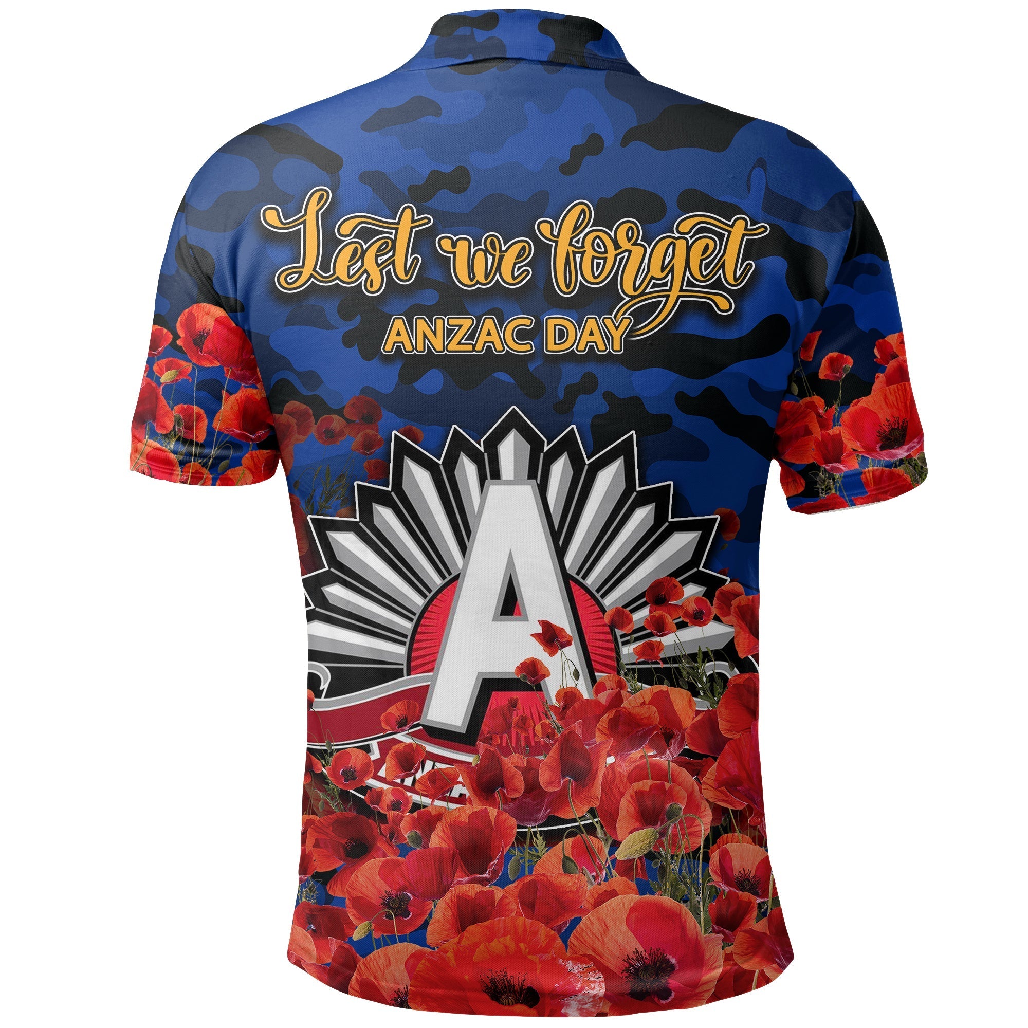 ANZAC Day West Coast Eagles Polo Shirt Poppy Flowers With Army Patterns - Vibe Hoodie Shop