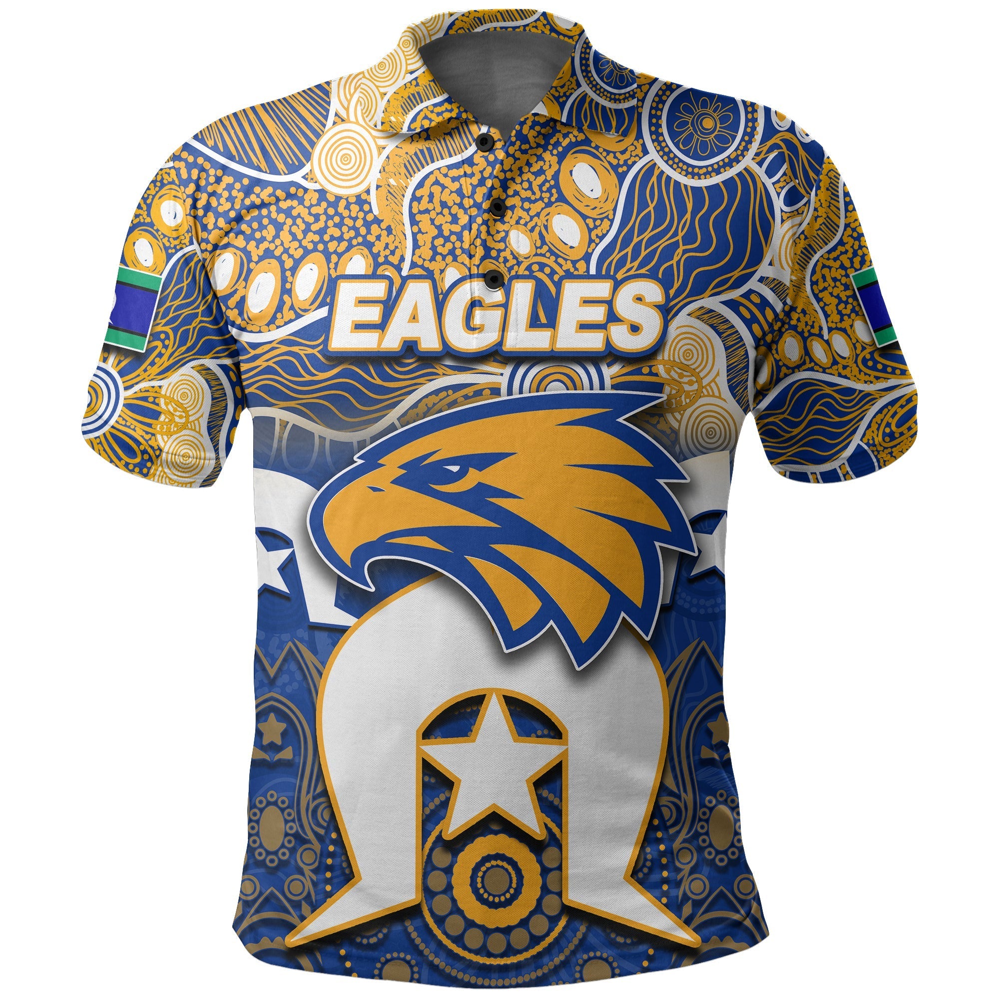 (Custom Personalised) Eagles Australian Football Torres Strait Islanders Mix Aboriginal Polo Shirt - Vibe Hoodie Shop