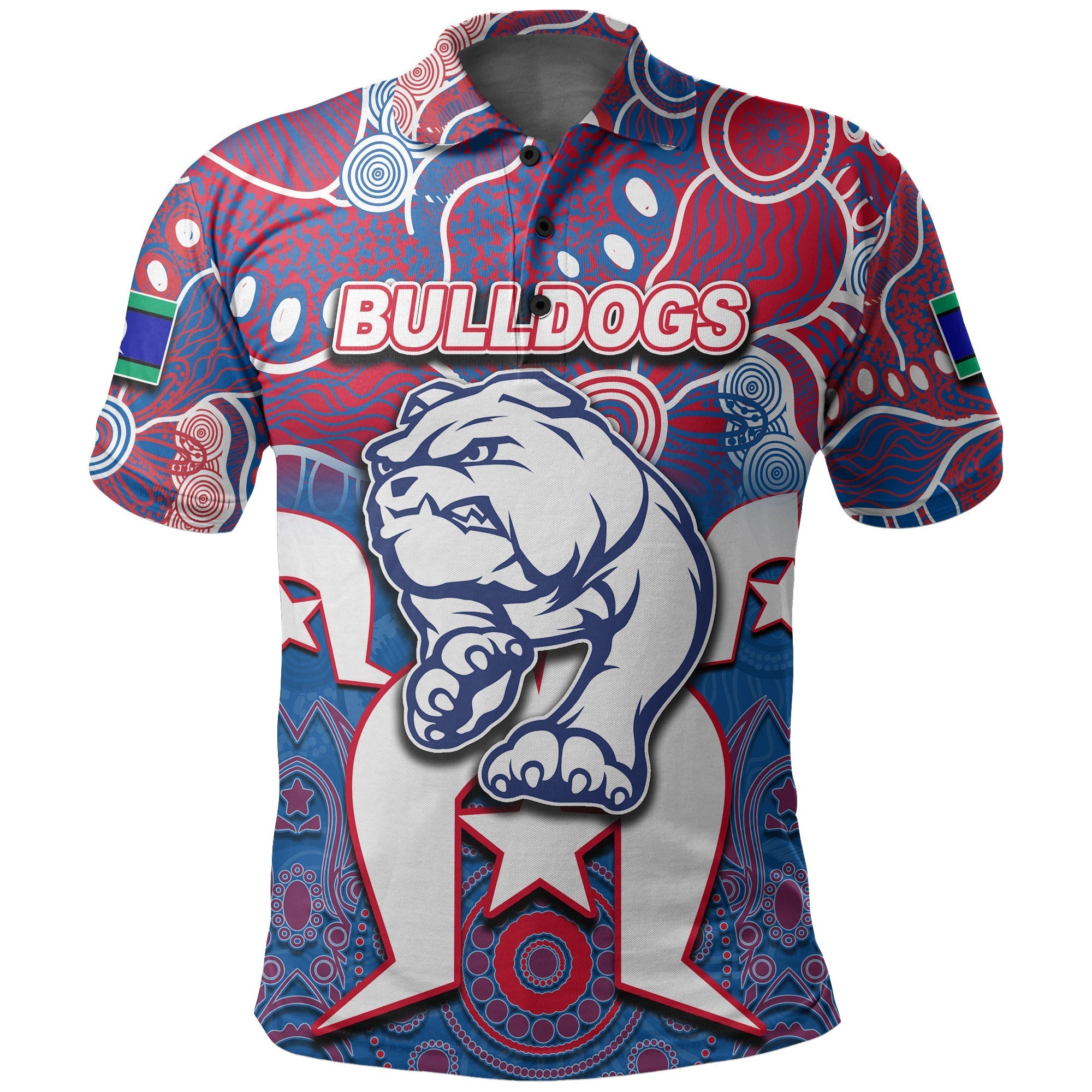 (Custom Personalised) Bulldogs Australian Football Torres Strait Islanders Mix Aboriginal Polo Shirt - Vibe Hoodie Shop