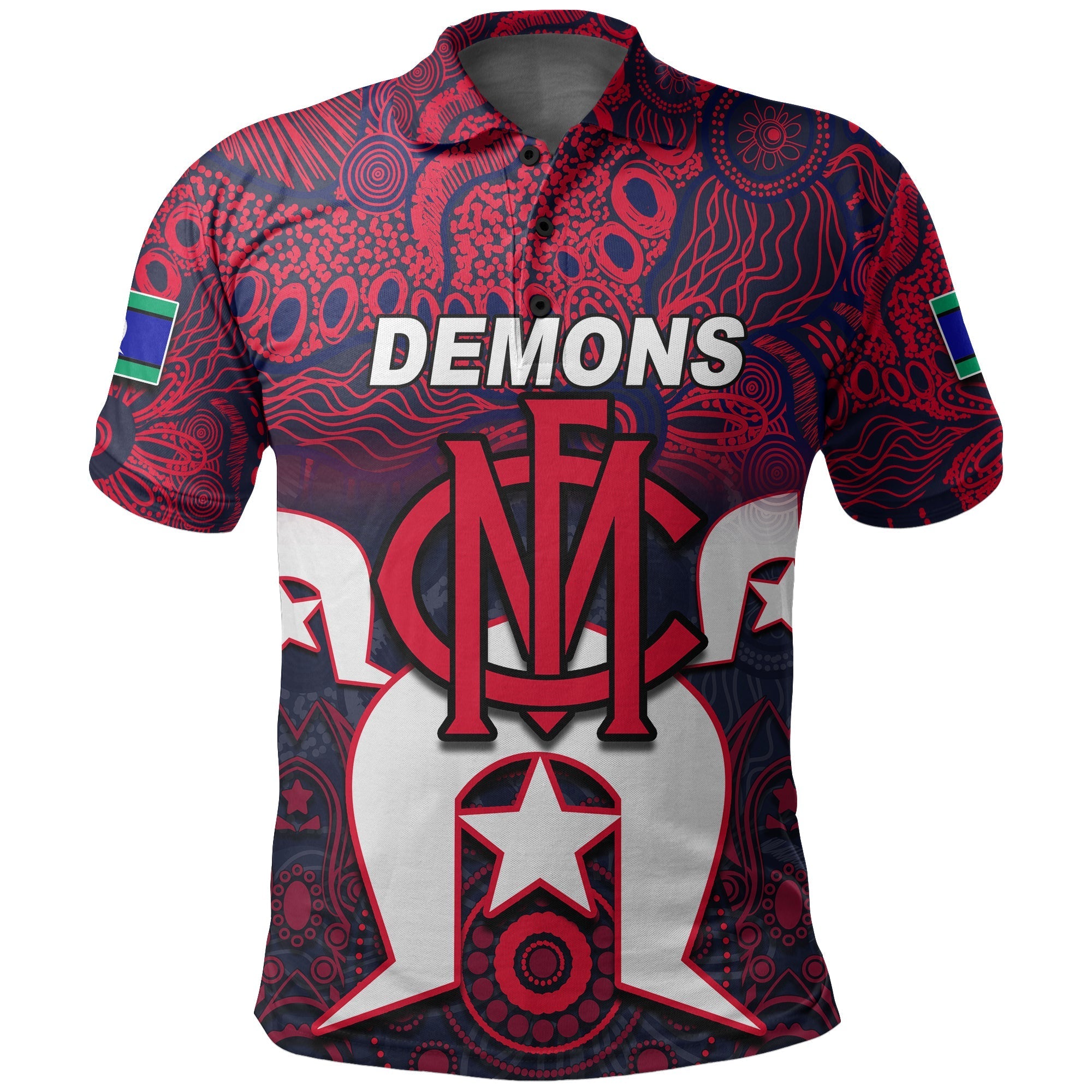 (Custom Personalised) Demons Australian Football ATorres Strait Islanders Mix Aboriginal Polo Shirt - Vibe Hoodie Shop