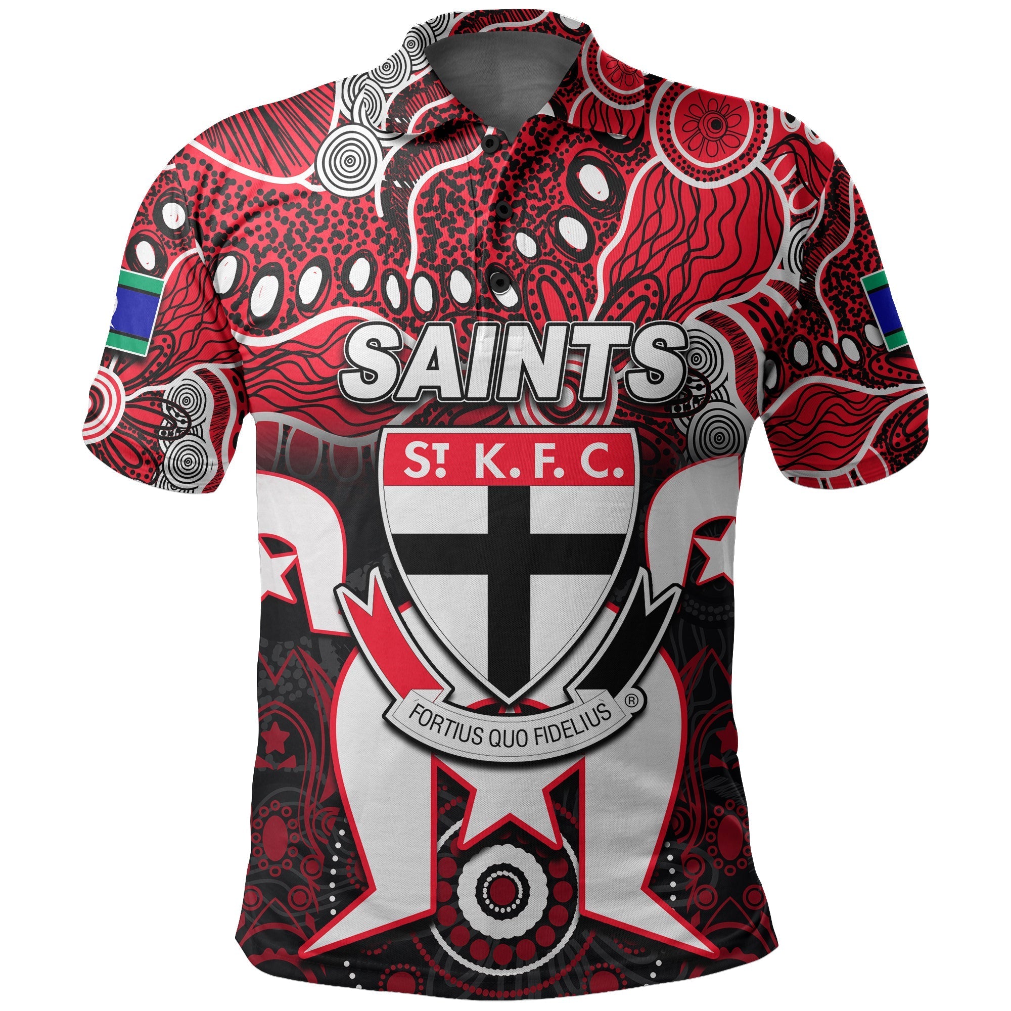 (Custom Personalised) Saints Australian Football Torres Strait Islanders Mix Aboriginal Polo Shirt - Vibe Hoodie Shop