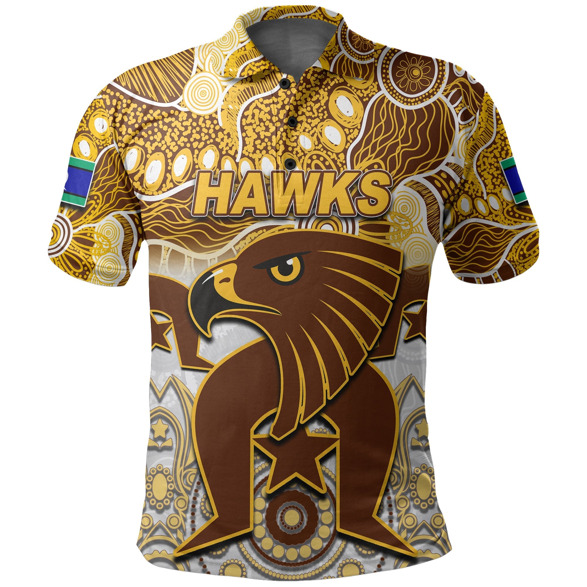 (Custom Personalised) Hawks Australian Football Torres Strait Islanders Mix Aboriginal Polo Shirt - Vibe Hoodie Shop