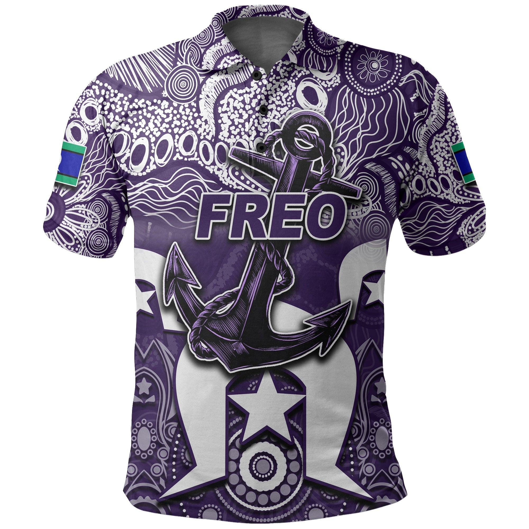 (Custom Personalised) Dockers Australian Football Torres Strait Islanders Mix Aboriginal Polo Shirt - Vibe Hoodie Shop