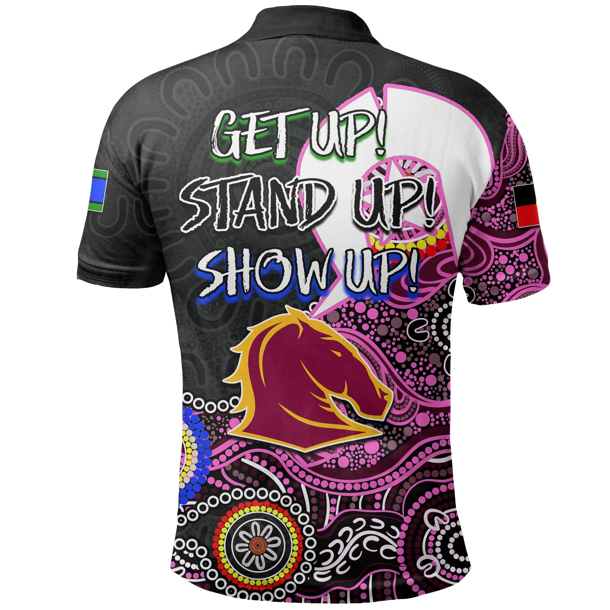 Broncos Rugby Polo Shirt NAIDOC 2022 Patterns Pink Style - Vibe Hoodie Shop