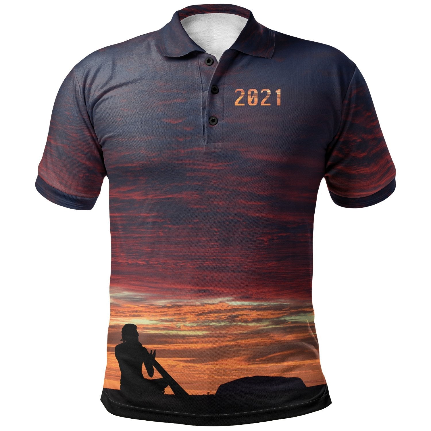 Australia Polo Shirt - Uluru Sky View 2021 - Vibe Hoodie Shop