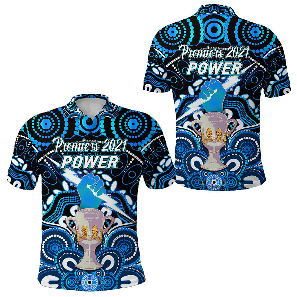 Port Adelaide Power Indigenous Polo Shirt Football 2021 Premiers - Trophy - Vibe Hoodie Shop