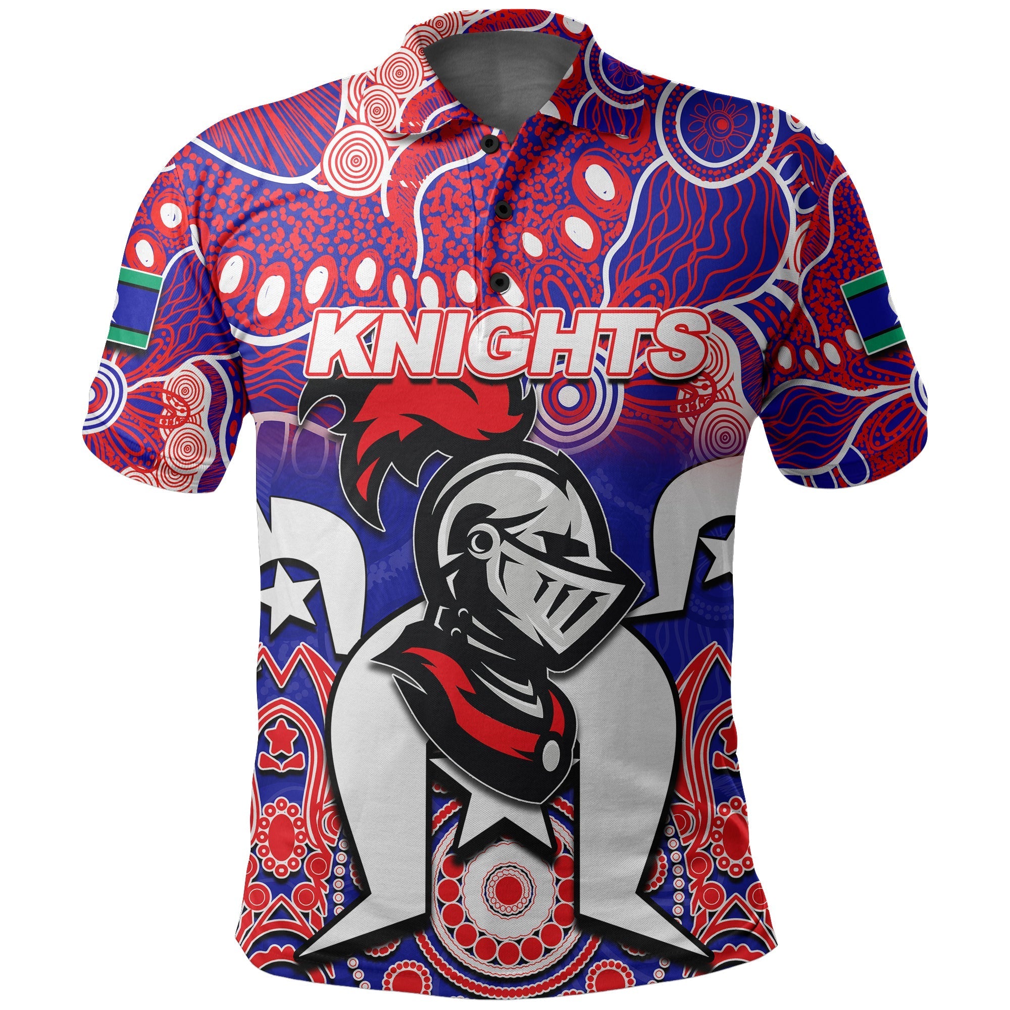 (Custom Personalised) Knights Torres Strait Islanders Mix Aboriginal Polo Shirt - Vibe Hoodie Shop