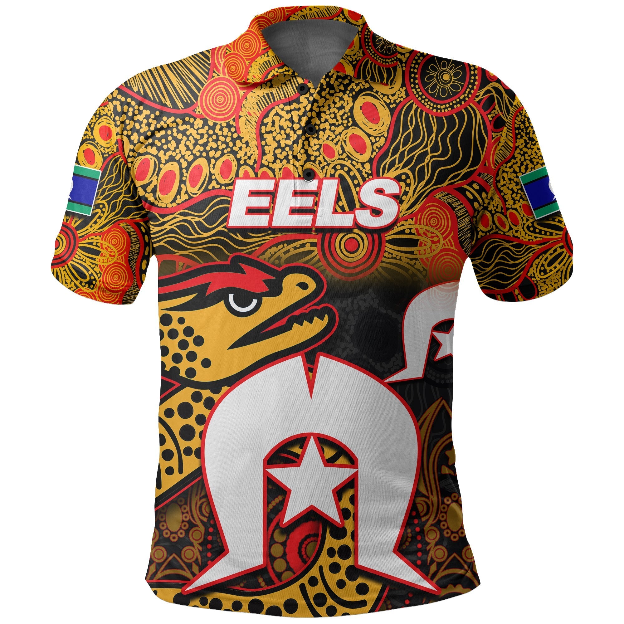 (Custom Personalised) Eels Torres Strait Islanders Mix Aboriginal Polo Shirt No.2 - Vibe Hoodie Shop