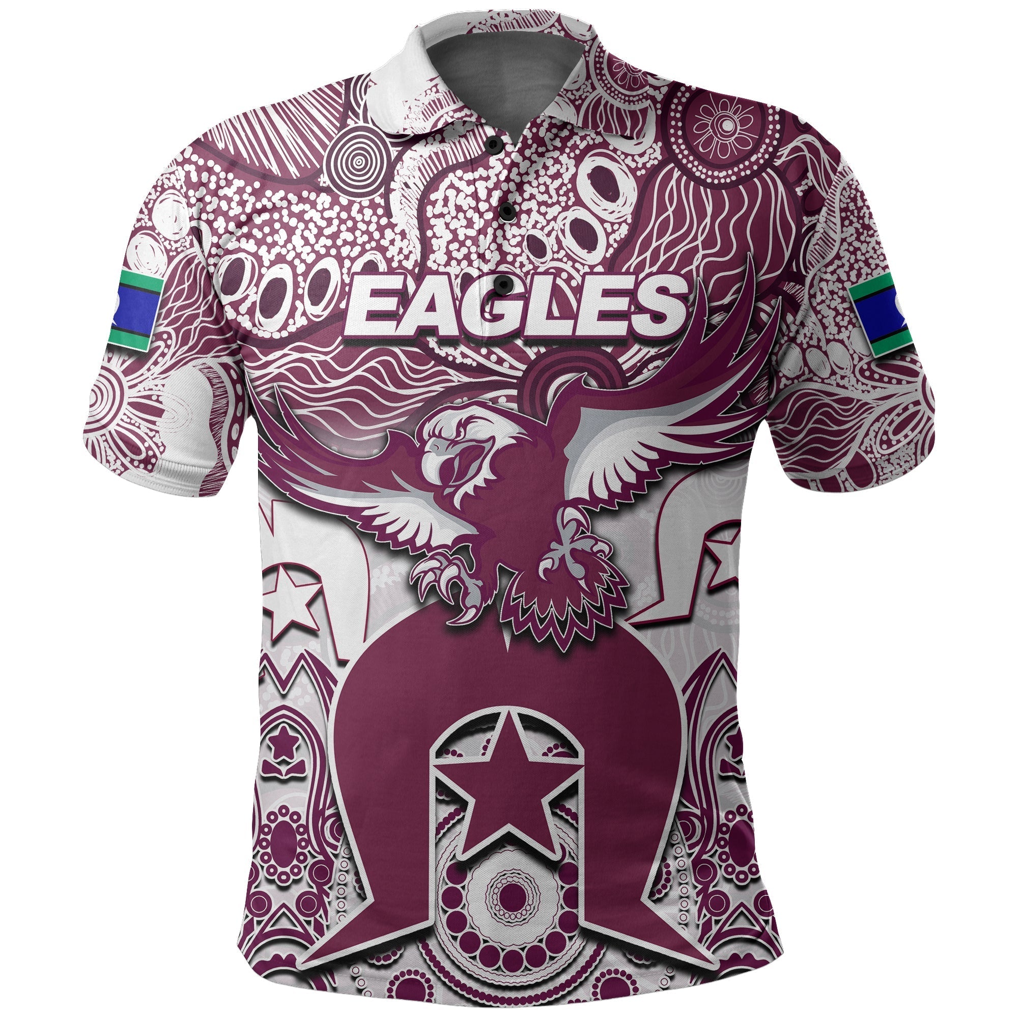 (Custom Personalised) Sea Eagles Torres Strait Islanders Mix Aboriginal Polo Shirt - Vibe Hoodie Shop