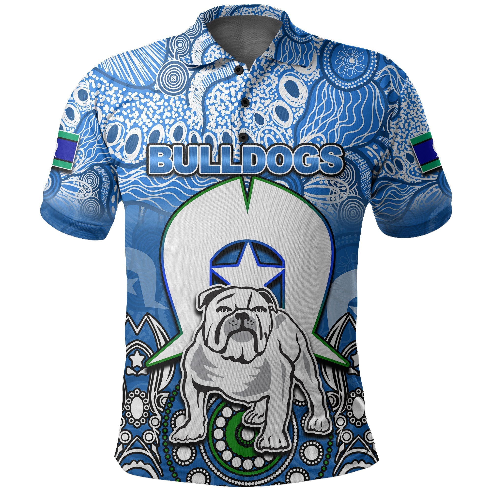 (Custom Personalised) Bulldogs Torres Strait Islanders Mix Aboriginal Polo Shirt - Vibe Hoodie Shop