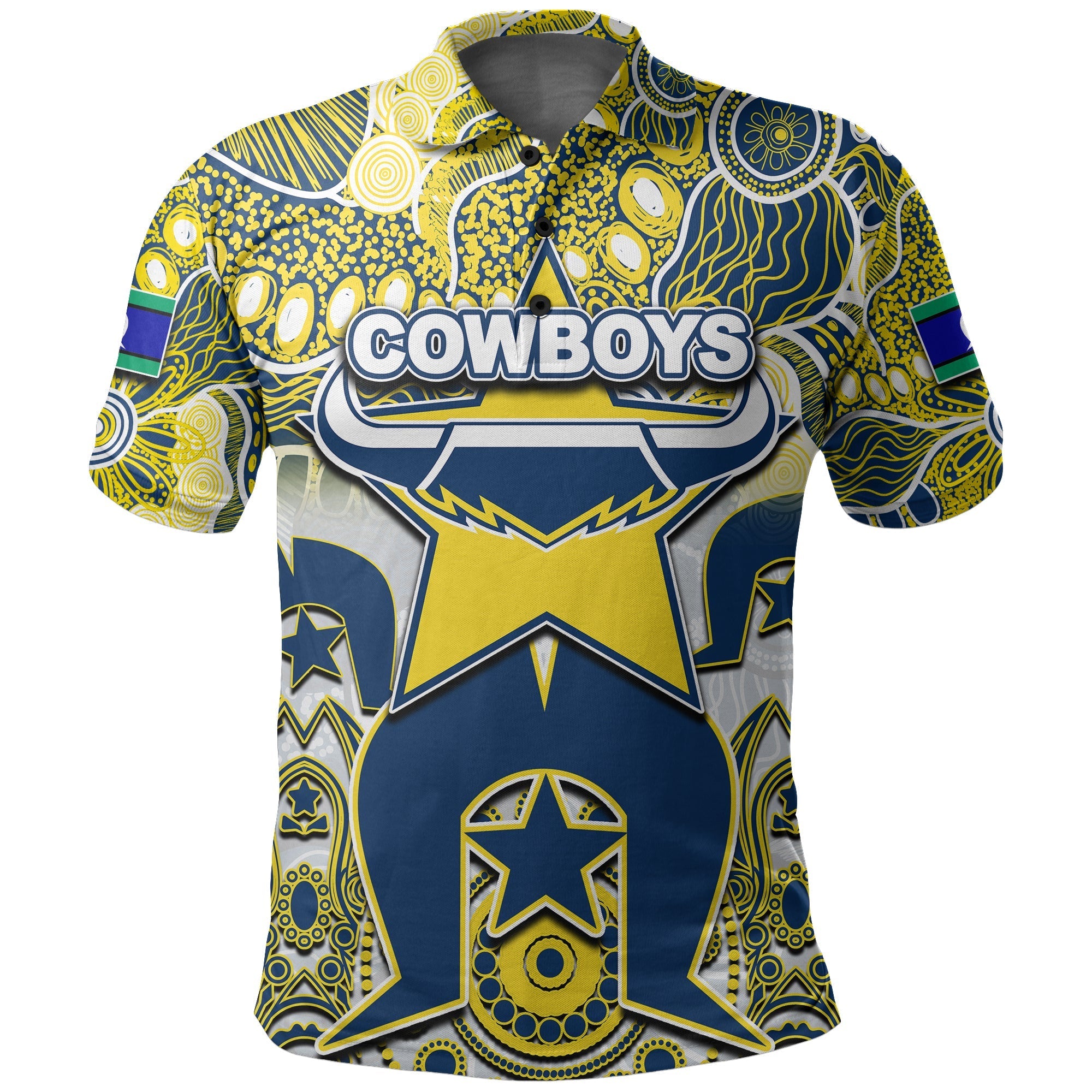 (Custom Personalised) Cowboys Torres Strait Islanders Mix Aboriginal Polo Shirt - Vibe Hoodie Shop