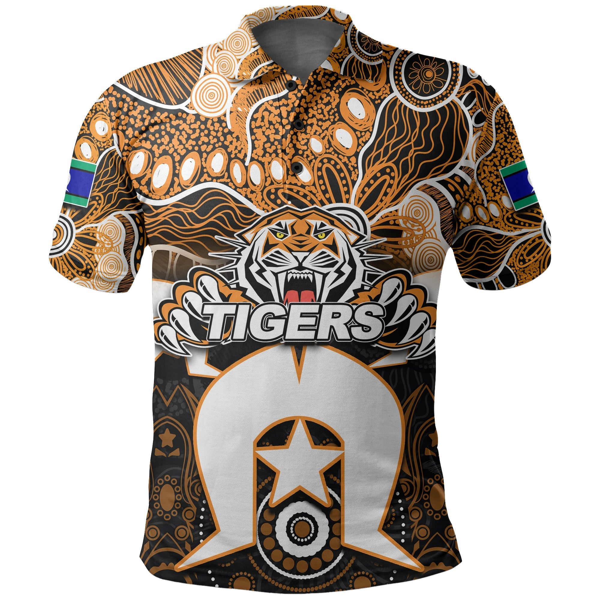 (Custom Personalised) Tigers Torres Strait Islanders Mix Aboriginal Polo Shirt - Vibe Hoodie Shop