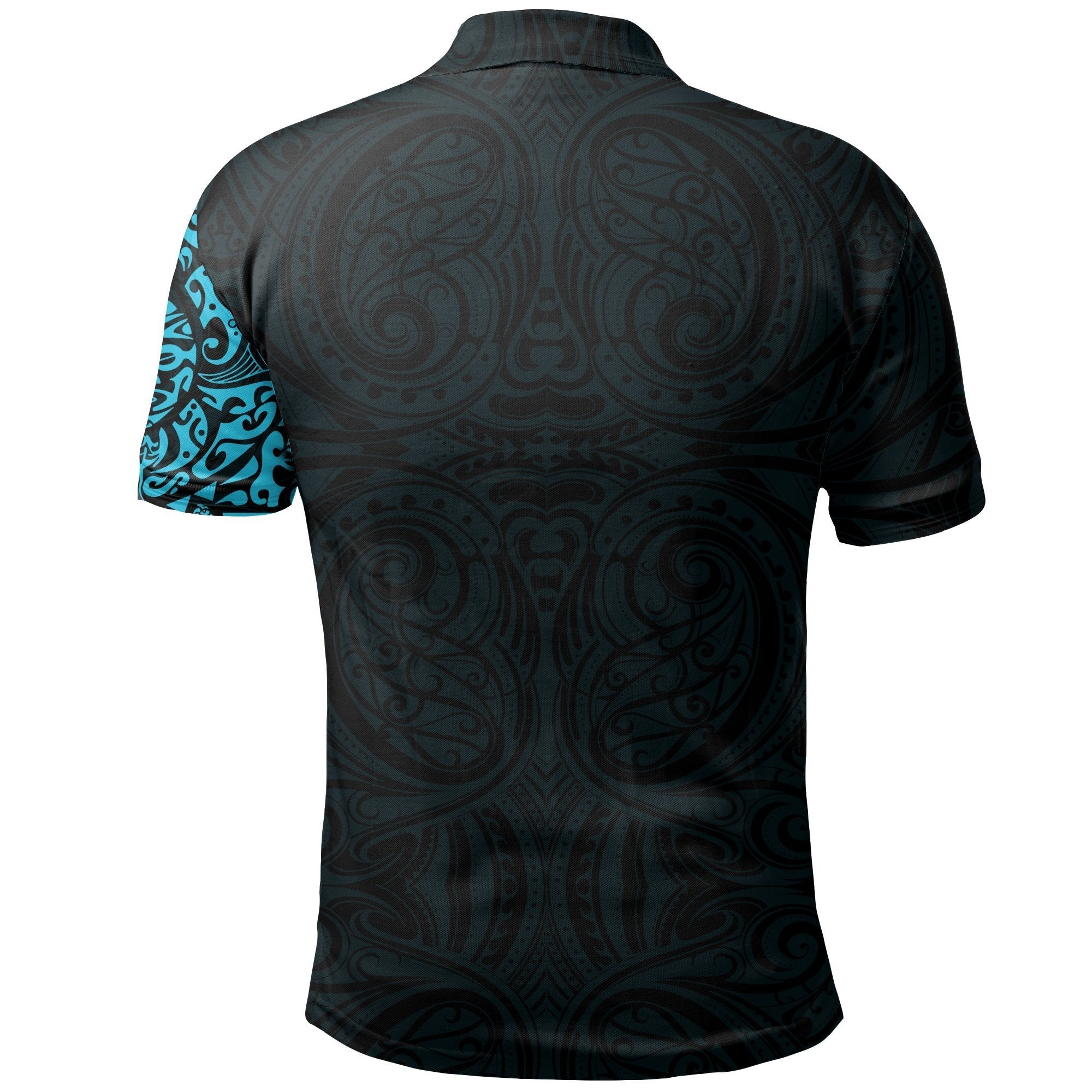 Maori Tangaroa Tattoo New Zealand Polo Shirt - Blue - Vibe Hoodie Shop