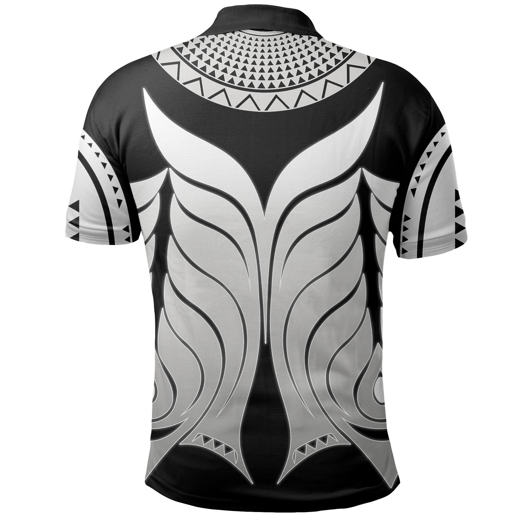 Yap Tribal Tattoo Polo Shirt White - Vibe Hoodie Shop
