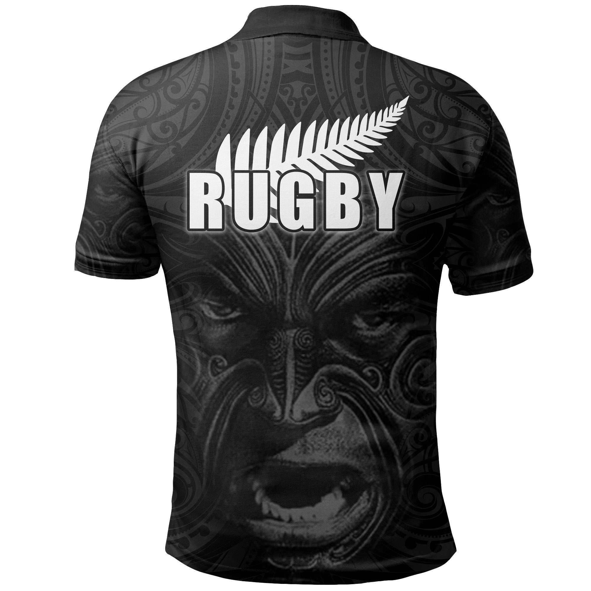 New Zealand Rugby The Haka Tatto Face Polo Shirt - Vibe Hoodie Shop