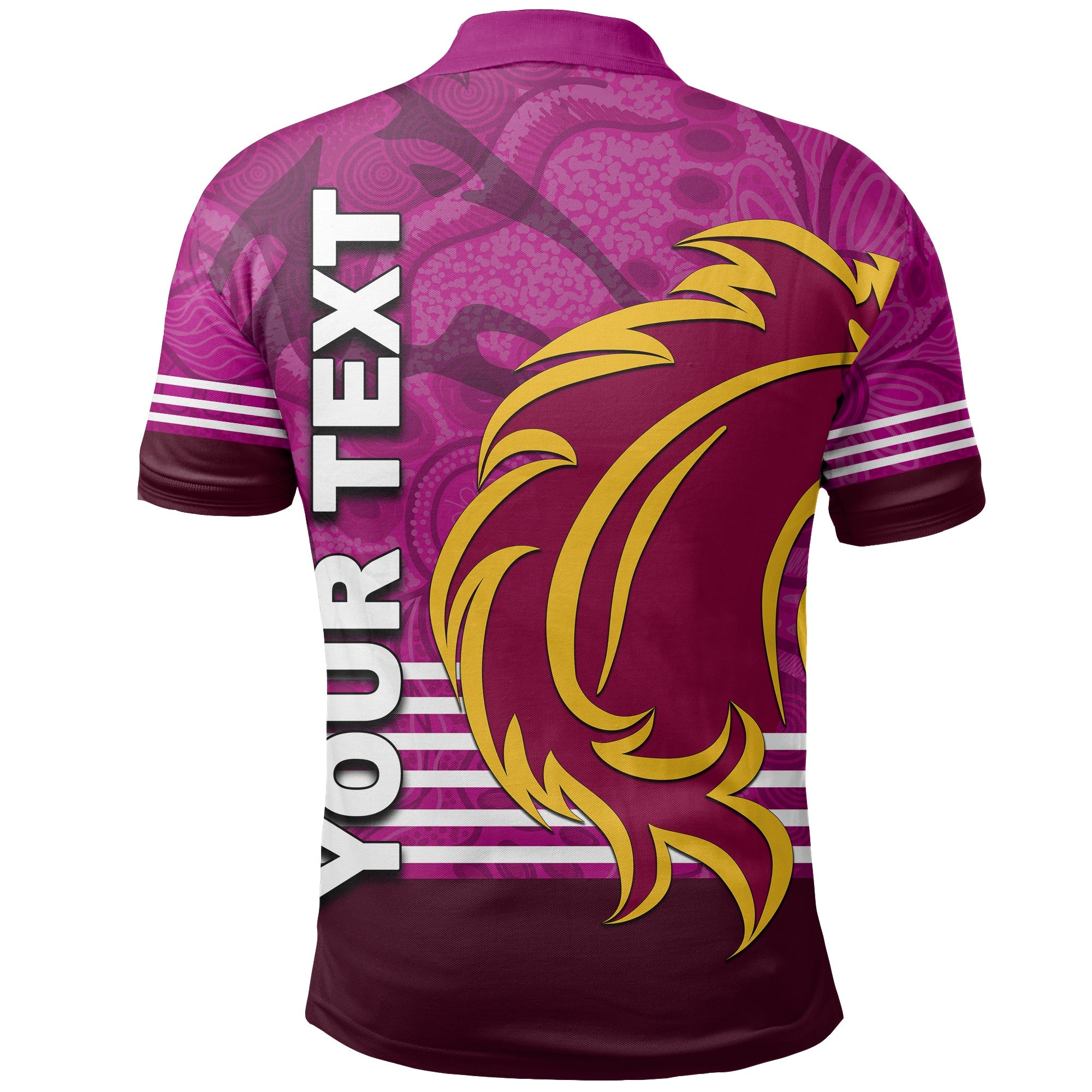 (Custom Personalised) Broncos Rugby Polo Shirt Pink Jersey - Vibe Hoodie Shop