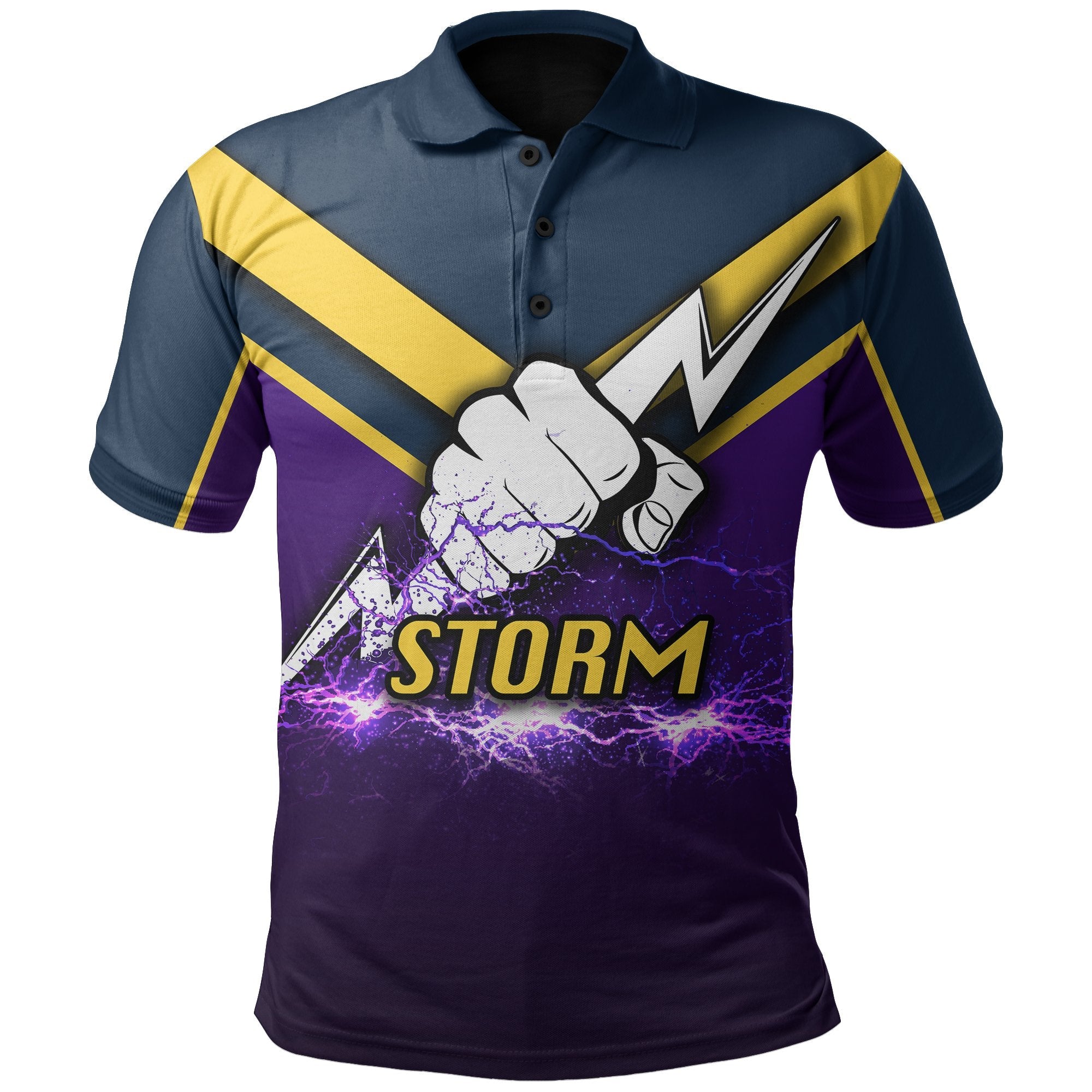 Melbourne Storm Polo Shirt Thunder - Vibe Hoodie Shop