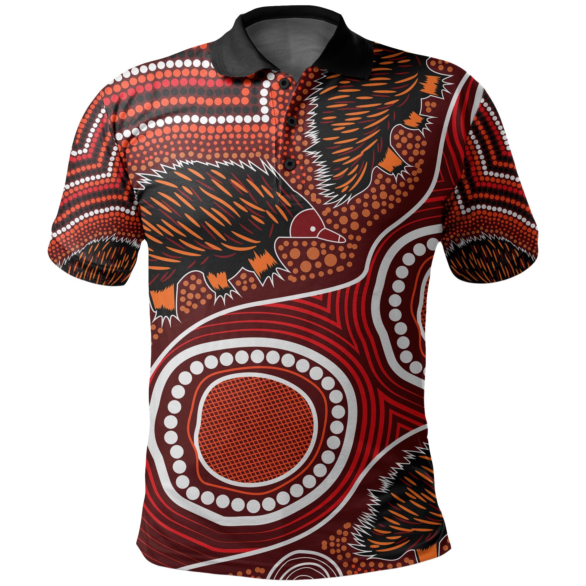 Echidna Aboriginal Polo Shirt Style No.2 - Vibe Hoodie Shop