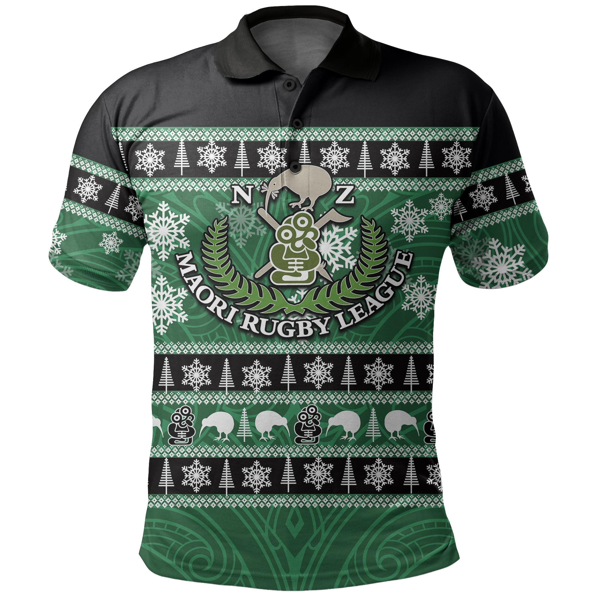 New Zealand Mori Rugby All Stars Polo Shirt Christmas 2021 - Vibe Hoodie Shop