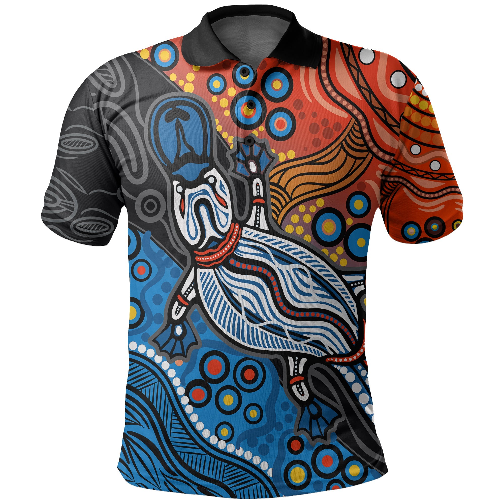 Aboriginal Platypus Polo Shirt Tribal No.4 - Vibe Hoodie Shop