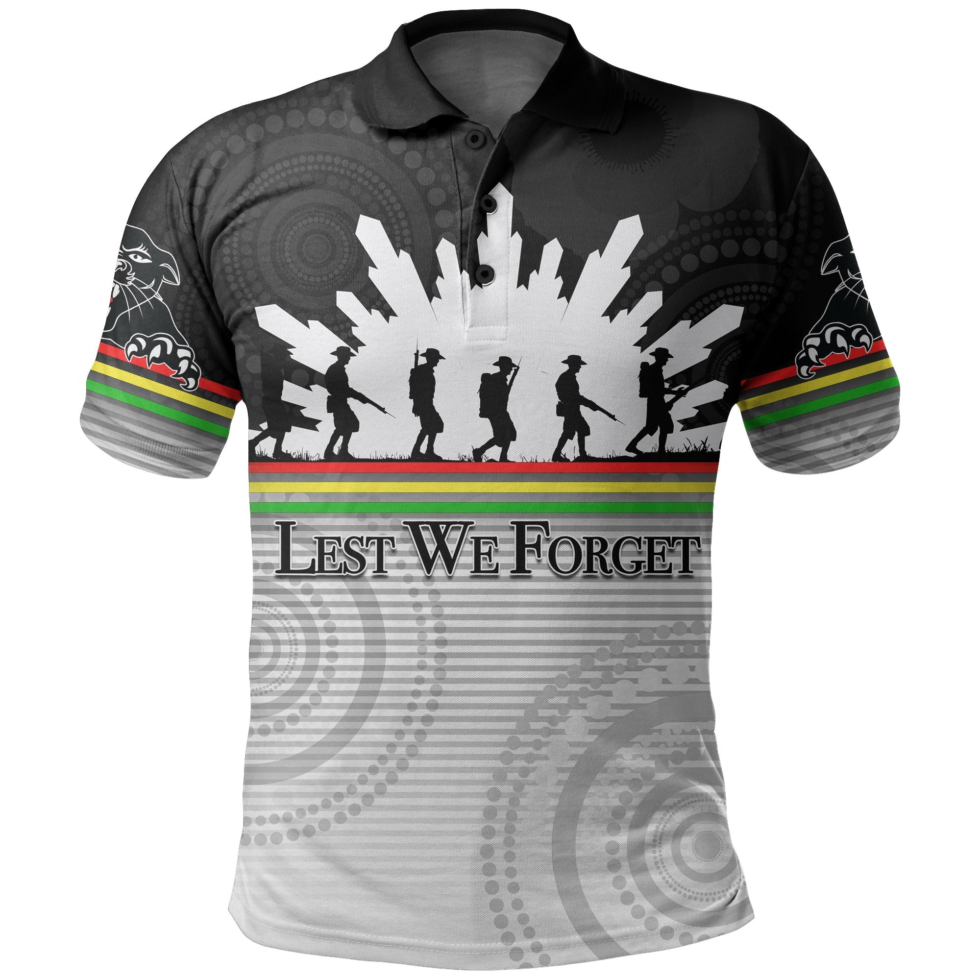 Panthers ANZAC Day Polo Shirt Lest We Forget - Vibe Hoodie Shop