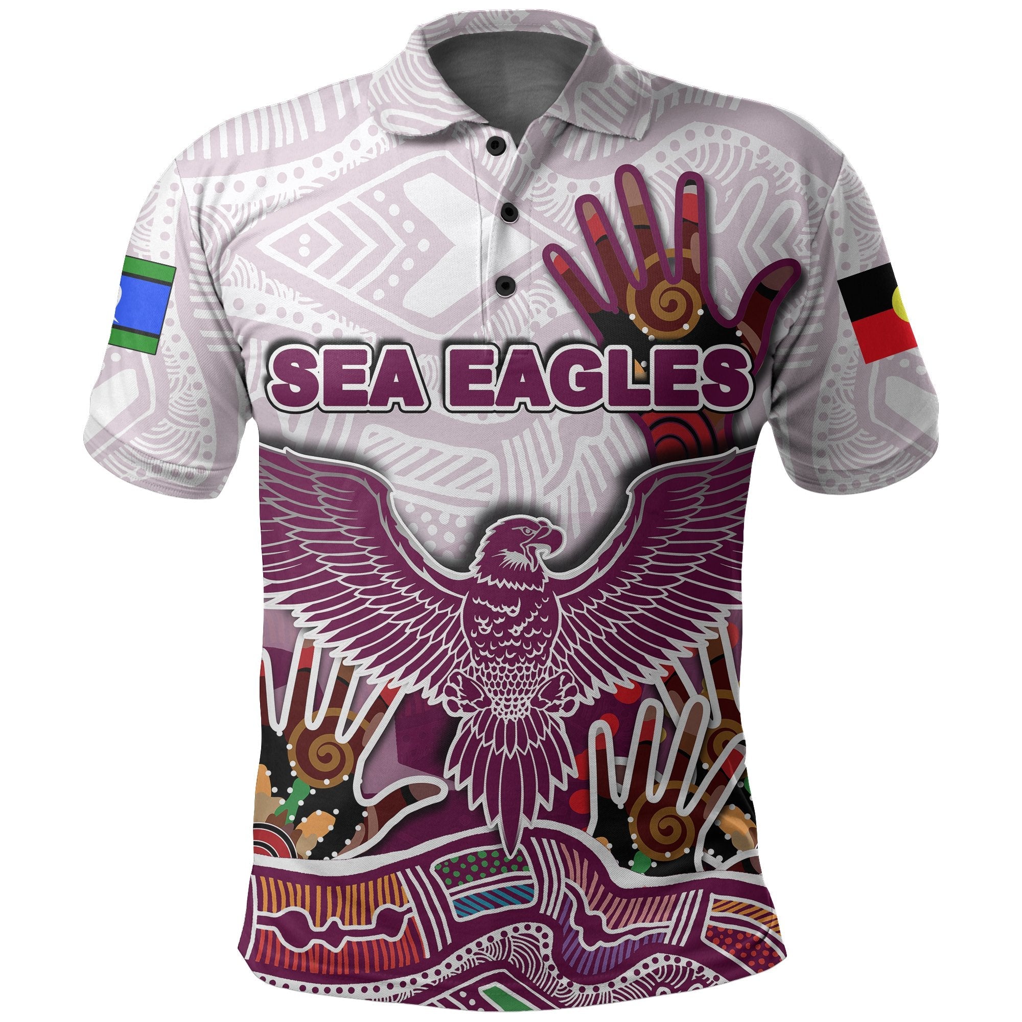 NAIDOC Sea Eagles Polo Shirt Torres Strait Islanders - Vibe Hoodie Shop