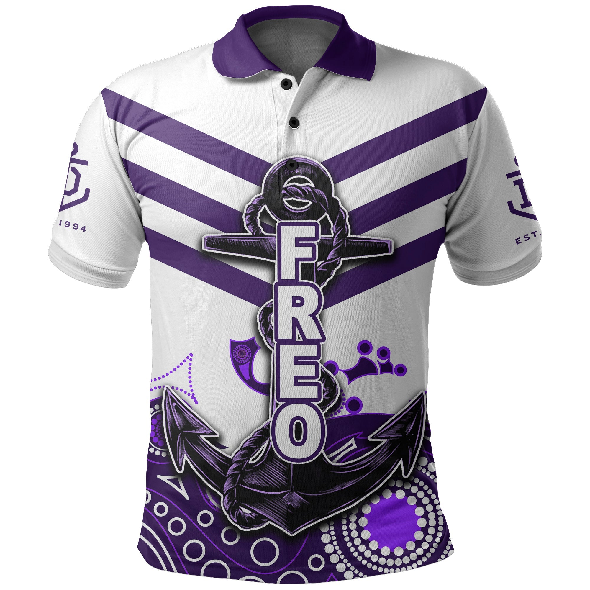 (Custom Personalised) Fremantle Polo Shirt Freo Aboriginal Simple White Style - Vibe Hoodie Shop