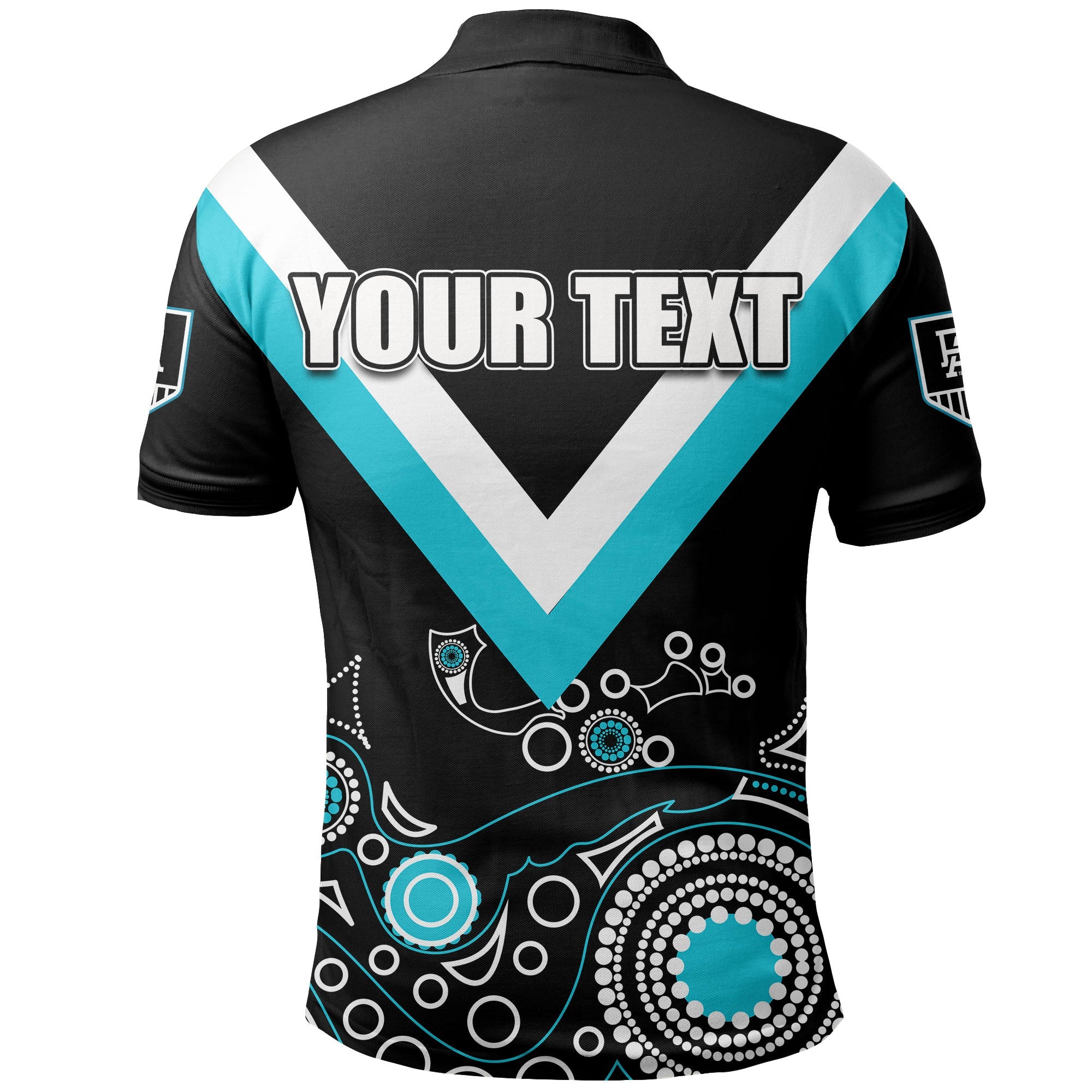 (Custom Personalised) Port Adelaide Polo Shirt Power Aboriginal Simple - Vibe Hoodie Shop