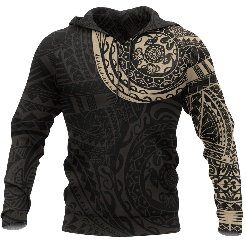 Maori Tattoo Hoodie, New Zealand Turtle All Over Print Hoodie - Vibe Hoodie Shop