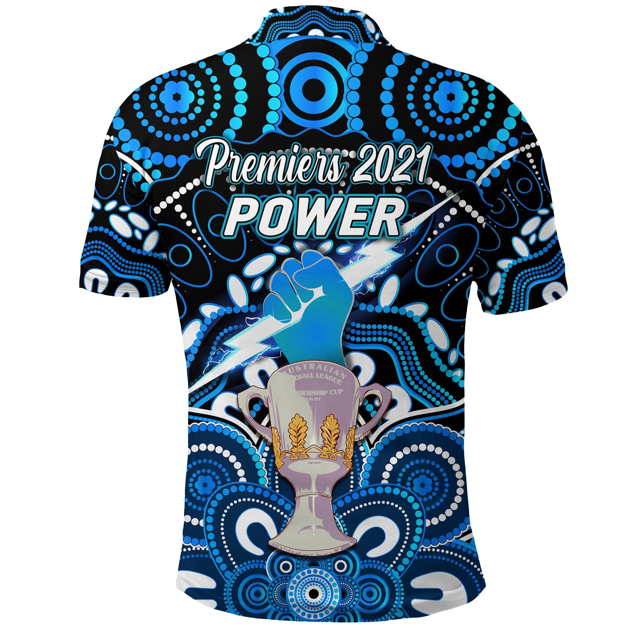 Port Adelaide Power Indigenous Polo Shirt Football 2021 Premiers - Trophy - Vibe Hoodie Shop