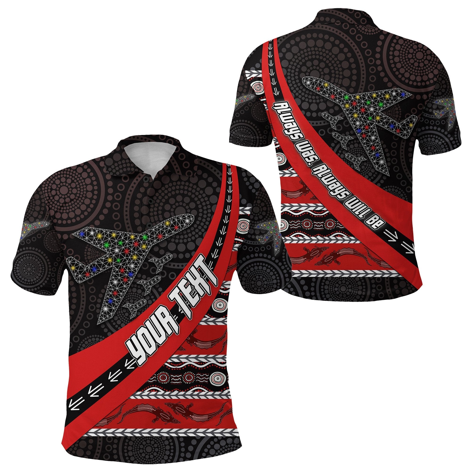 (Custom Personalised) NAIDOC Essendon Polo Shirt Aboriginal Bombers - Vibe Hoodie Shop