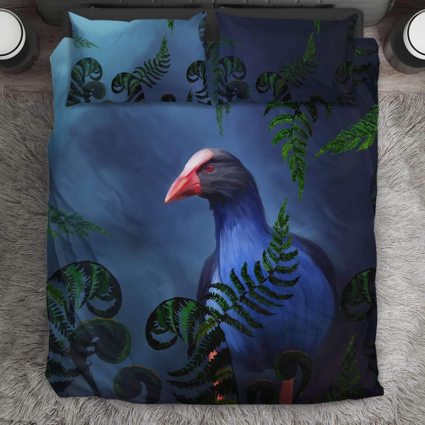 New Zealand Bedding Set, Pukeko Bird Duvet Cover And Pillow Case - Vibe Hoodie Shop