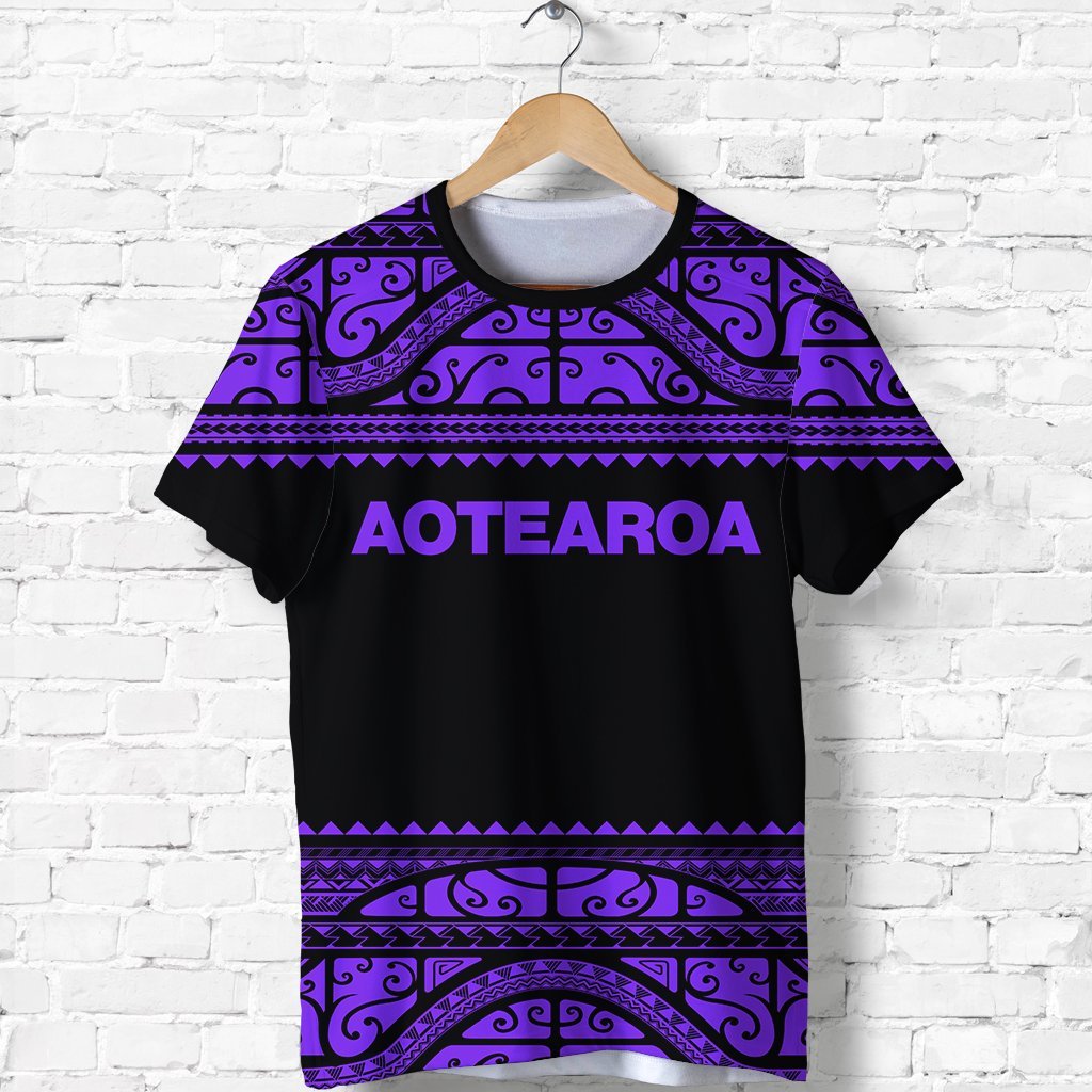 New Zealand Maori Shirt, Aotearoa Silver Fern T shirt - Purple - Vibe Hoodie Shop