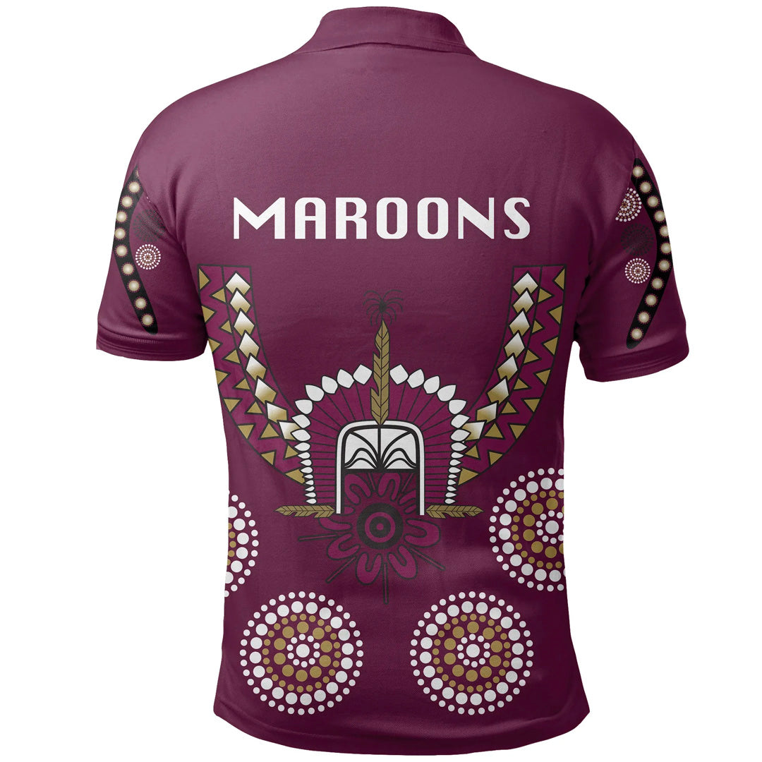 Queensland Maroons Indigenous Polo Shirt Rugby - Vibe Hoodie Shop