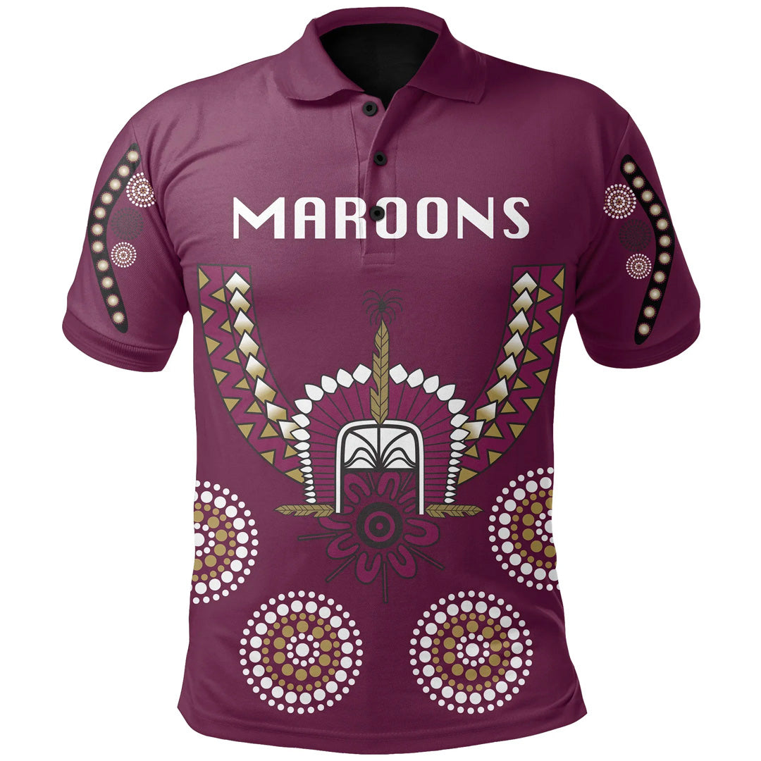 Queensland Maroons Indigenous Polo Shirt Rugby - Vibe Hoodie Shop