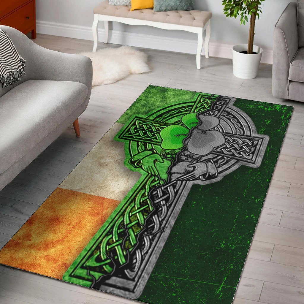 Ireland Celtic Area Rug - Irish Claddagh Cross - Vibe Hoodie Shop