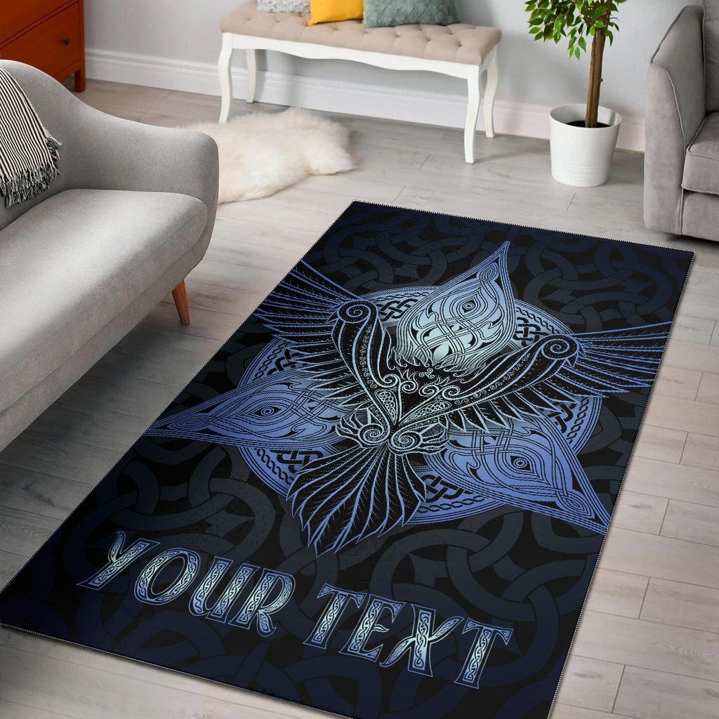 Celtic Personalized Area Rug - Celtic Raven - Vibe Hoodie Shop