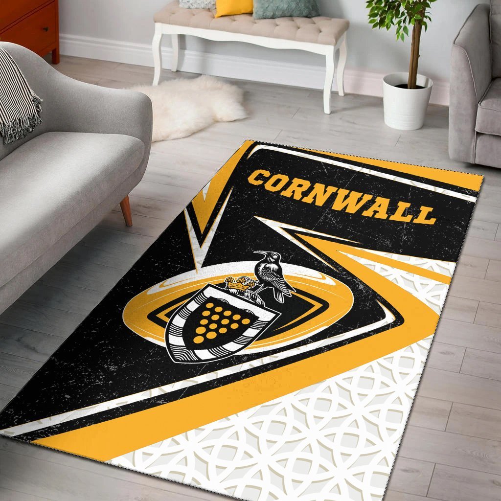 Cornwall Rugby Area Rug - Celtic Cornwall Rugby Ball - Vibe Hoodie Shop