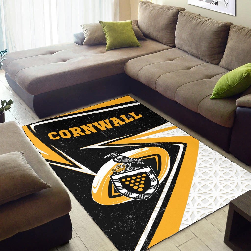 Cornwall Rugby Area Rug - Celtic Cornwall Rugby Ball - Vibe Hoodie Shop