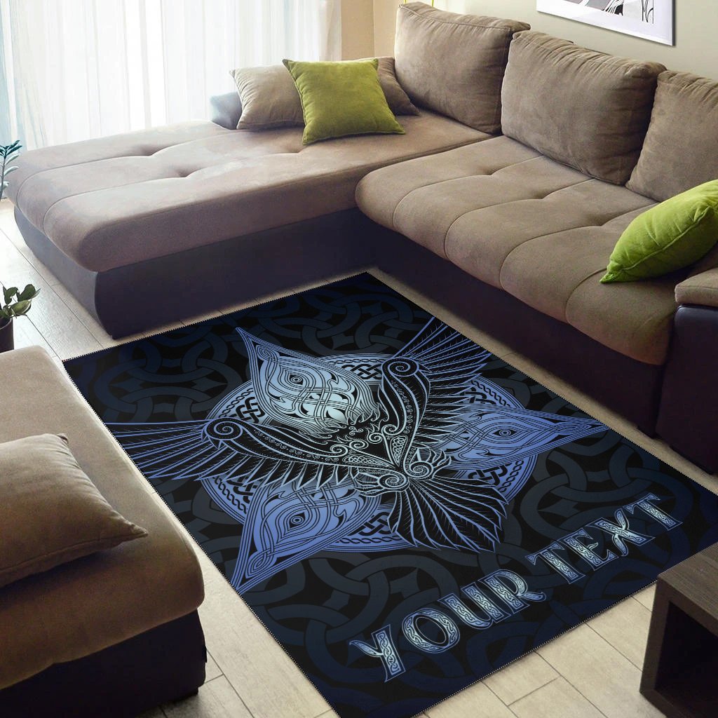 Celtic Personalized Area Rug - Celtic Raven - Vibe Hoodie Shop