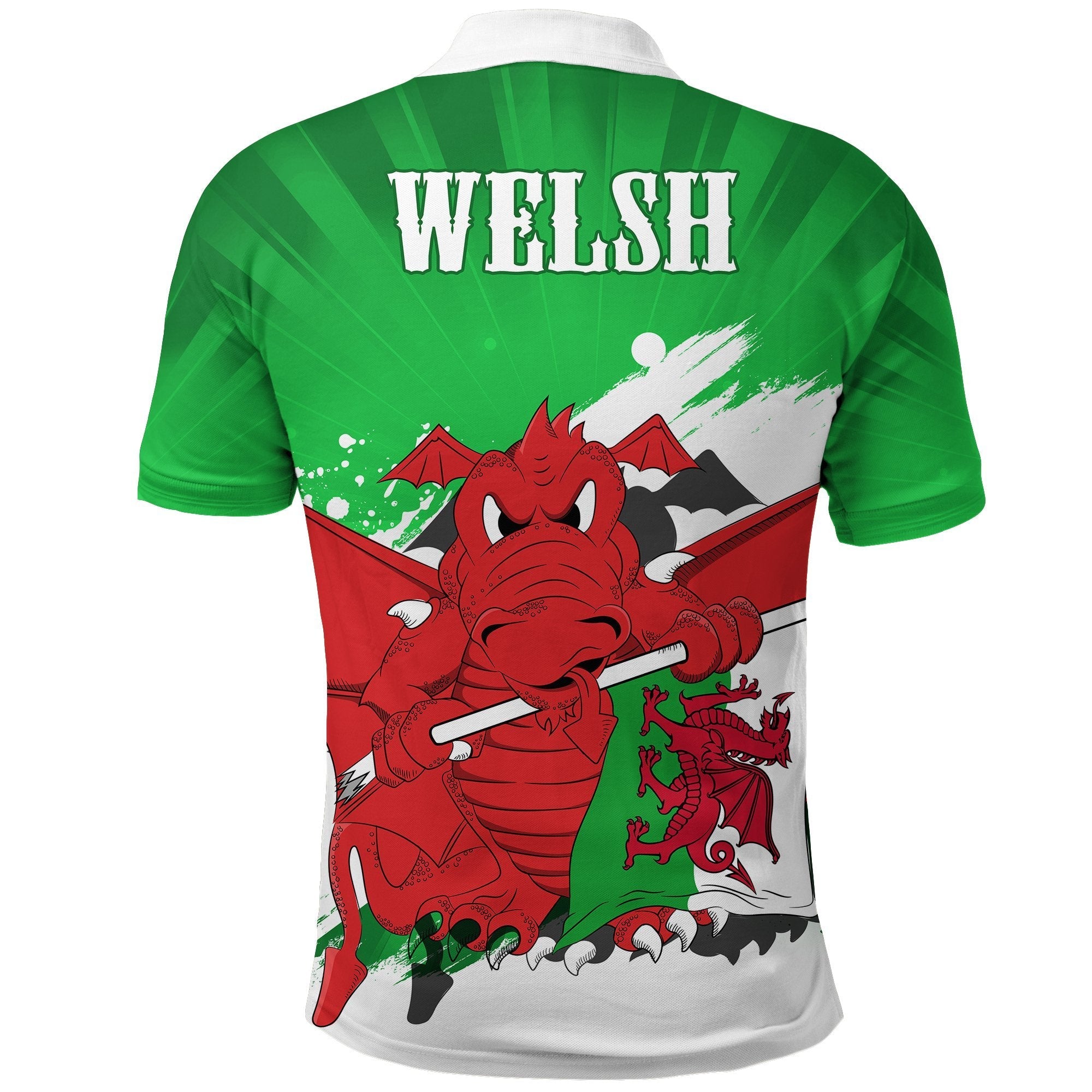 Wales Polo Shirt Art Painting Style - Vibe Hoodie Shop