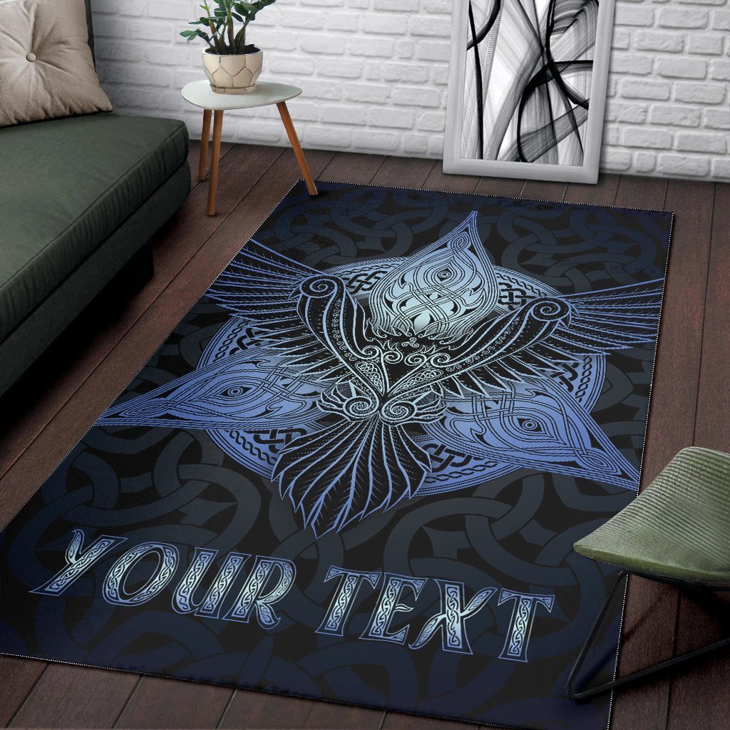 Celtic Personalized Area Rug - Celtic Raven - Vibe Hoodie Shop