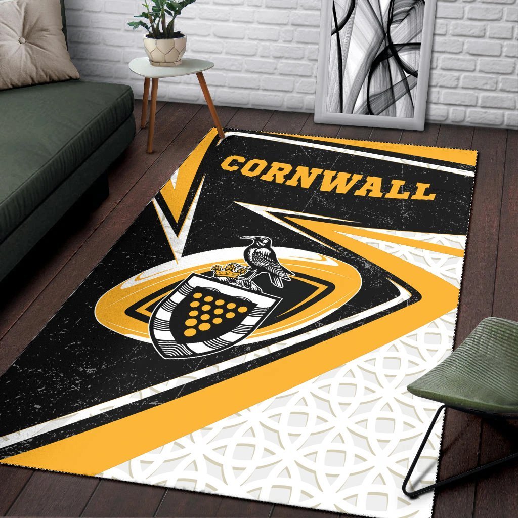 Cornwall Rugby Area Rug - Celtic Cornwall Rugby Ball - Vibe Hoodie Shop